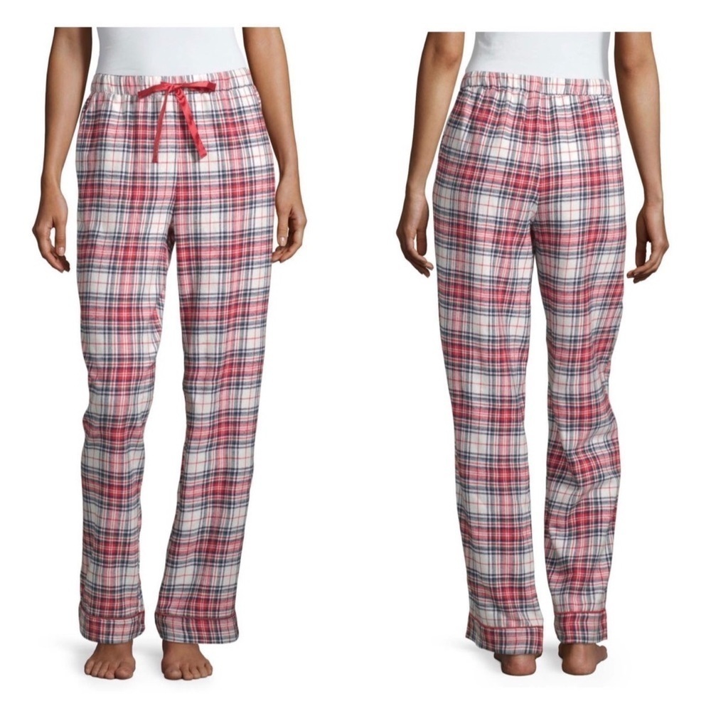 New Womens Liz Claiborne Flannel Pajama Pants Red